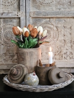 Houten pot met deksel