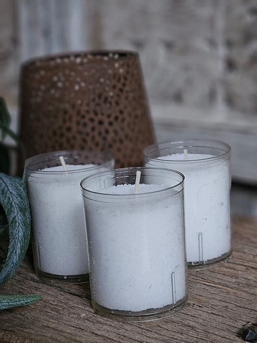 Rustieke Kaars in plastic cupje &ndash; Wit & Stijlvol