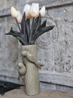 Vaas "Vogelliefde" met Houtlook