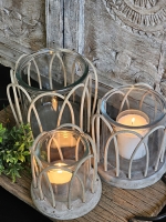 Rustic Light &ndash; Windlicht met Rotan Groot