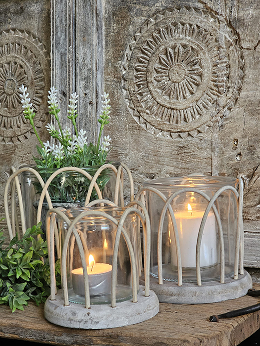 Rustic Light &ndash; Windlicht met Rotan Groot