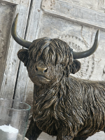 Beeldje Schotse hooglander groot bruin