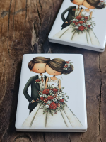 Keramisch magneetje bruidspaar illustratie