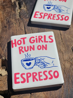 Keramisch magneetje Hot Girls Run On Espresso
