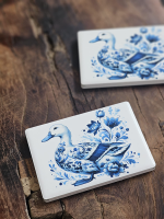 Keramisch magneetje eend Delfts blauw