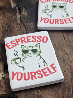 Keramisch magneetje Espresso Yourself kat