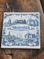 Keramisch tegeltje Medemblik Delfts blauw