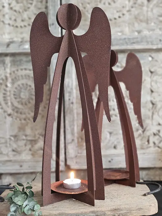 Metalen Engel Roestlook Groot