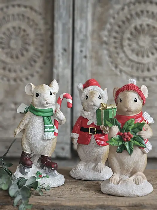 Kerstmuis op Schaatsen