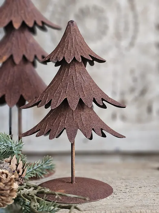 Metalen Kerstboom Roestlook Klein