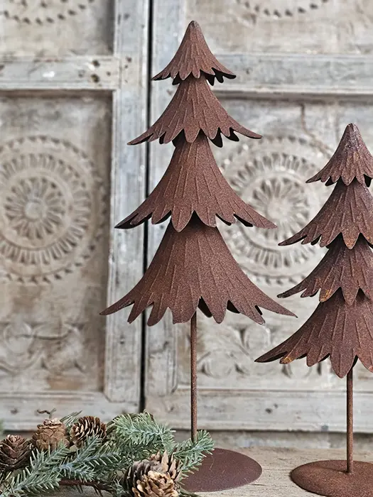 Metalen Kerstboom Roestlook Groot